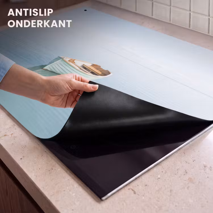 Inductie beschermer en spatscherm (2in1) - Minimalistisch - Boot - Zee — 4