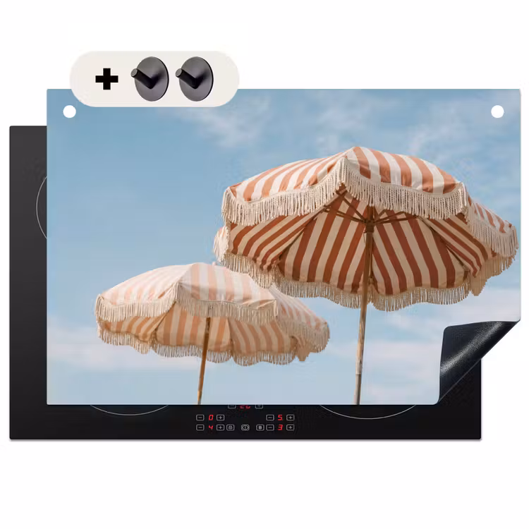 Inductie beschermer en spatscherm (2in1) - Parasol - Lucht - Rood — 1