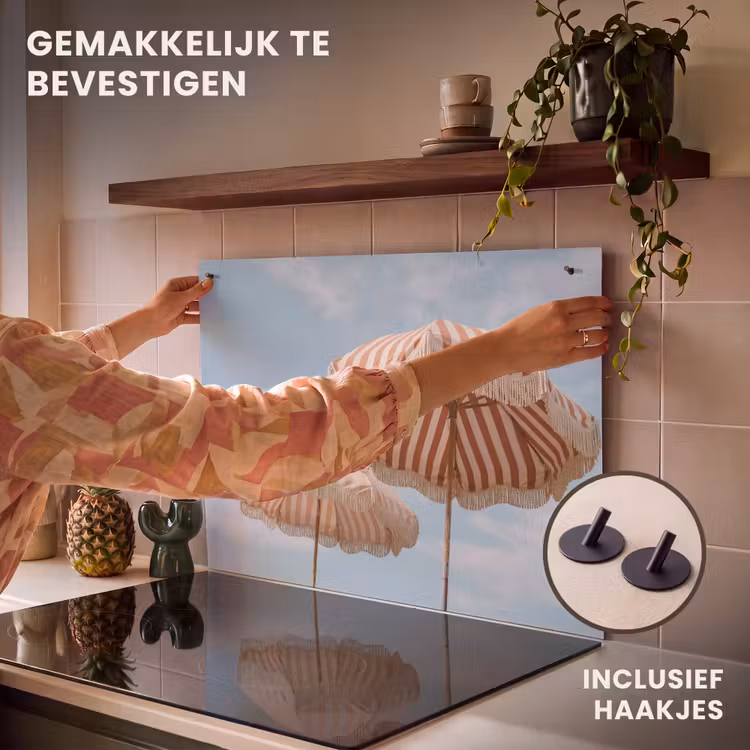 Inductie beschermer en spatscherm (2in1) - Parasol - Lucht - Rood — 7