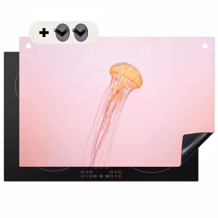 Inductie beschermer en spatscherm (2in1) - Sierlijk - Kwal - Roze — 1