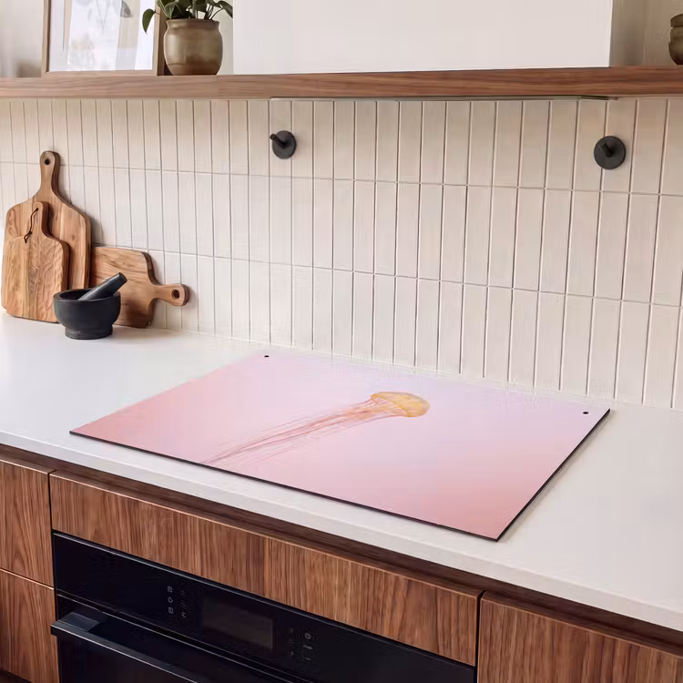 Inductie beschermer en spatscherm (2in1) - Sierlijk - Kwal - Roze — 3