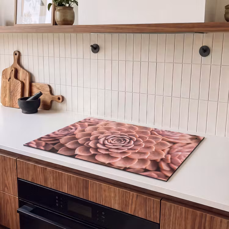 Inductie beschermer en spatscherm (2in1) - Vetplant - Organisch - Roze — 3