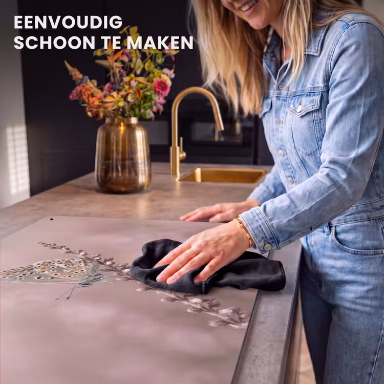 Inductie beschermer en spatscherm (2in1) - Lavendel - Vlinder - Paars — 5