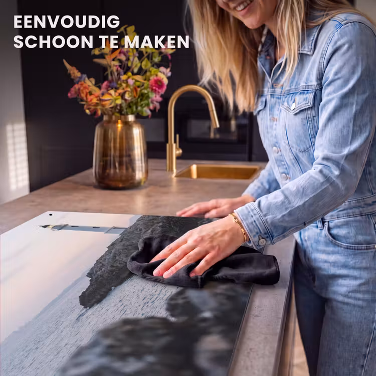 Inductie beschermer en spatscherm (2in1) - Rotsen - Vuurtoren - Wit — 5