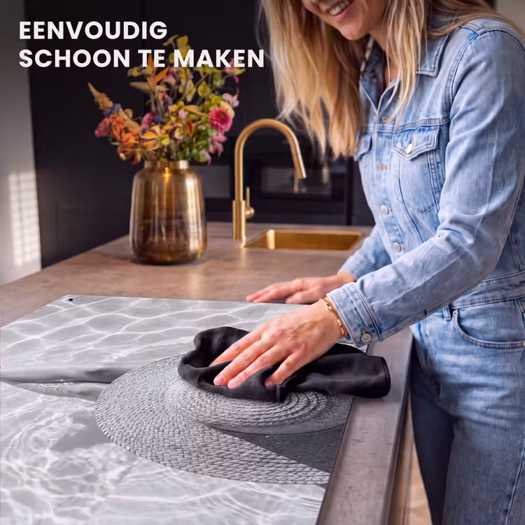 Inductie beschermer en spatscherm (2in1) - Zwembad - Hoed - Water - Zwart - Wit - Zomers — 5