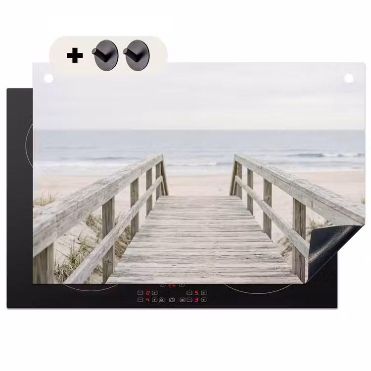 Inductie beschermer en spatscherm (2in1) - Duinen - Vlonder - Oceaan — 1