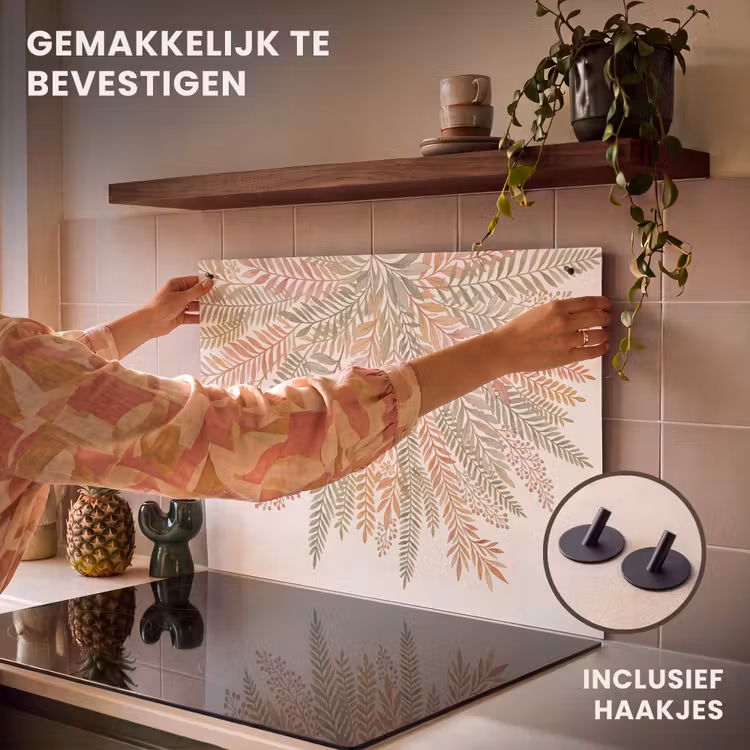 Inductie beschermer en spatscherm (2in1) - Botanisch - Aquarel - Kleurrijk — 7