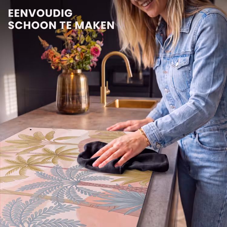 Inductie beschermer en spatscherm (2in1) - Illustratie - Palmbomen - Kleurrijk — 5