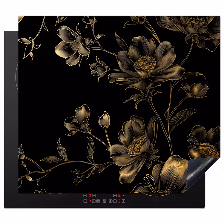 Inductie beschermer - Midnachtstuin in Monochrome Goud — 1