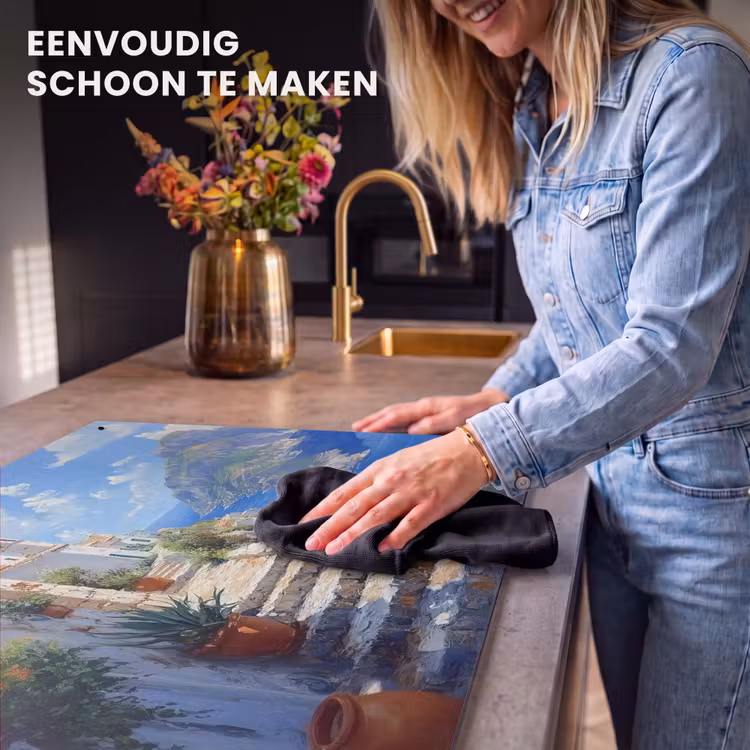 Inductie beschermer en spatscherm (2in1) - Trap - Huizen - Berglandschap - Zee — 5