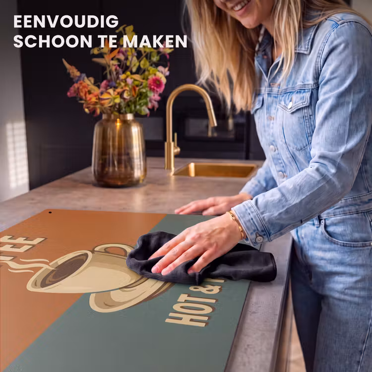 Inductie beschermer en spatscherm (2in1) - Koffie - Kop - Vintage - Quote — 5
