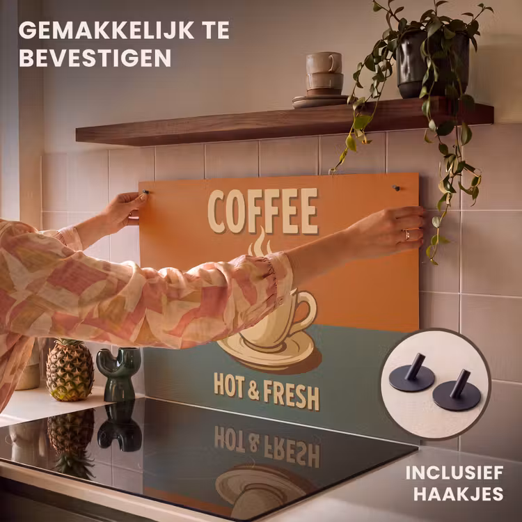 Inductie beschermer en spatscherm (2in1) - Koffie - Kop - Vintage - Quote — 7