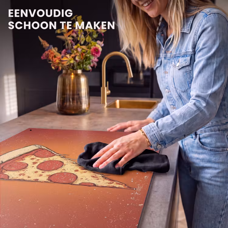Inductie beschermer en spatscherm (2in1) - Pizza - Kaas - Rood - Pepperoni — 5