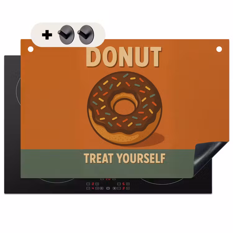 Inductie beschermer en spatscherm (2in1) - Donut - Spikkels - Kleurrijk - Quote — 1