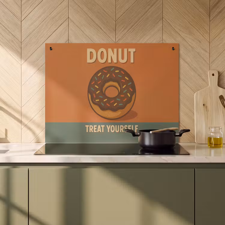 Inductie beschermer en spatscherm (2in1) - Donut - Spikkels - Kleurrijk - Quote — 2
