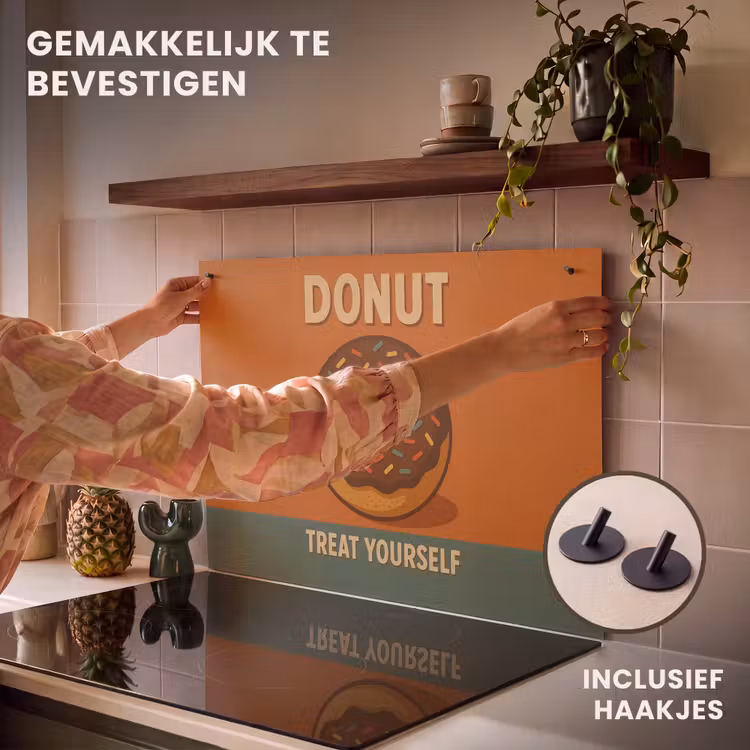 Inductie beschermer en spatscherm (2in1) - Donut - Spikkels - Kleurrijk - Quote — 7