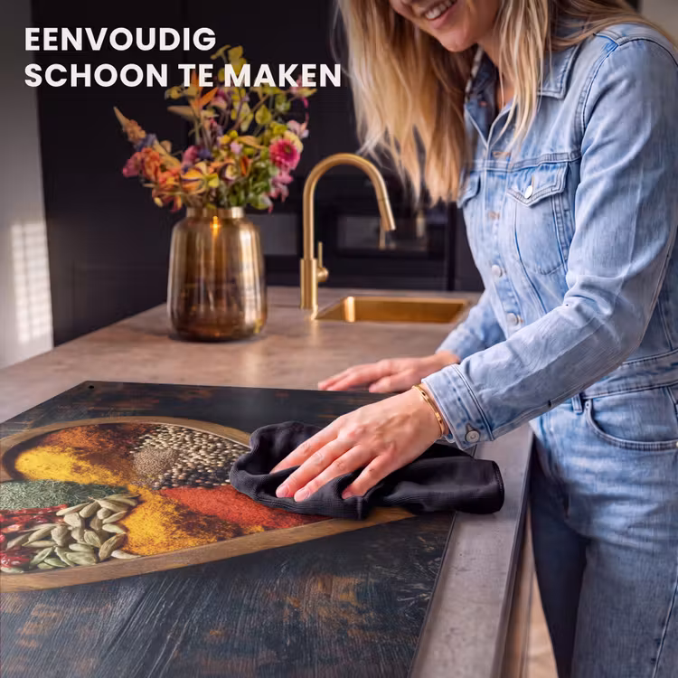 Inductie beschermer en spatscherm (2in1) - Houten - Hart - Kleurrijke - Specerijen — 5