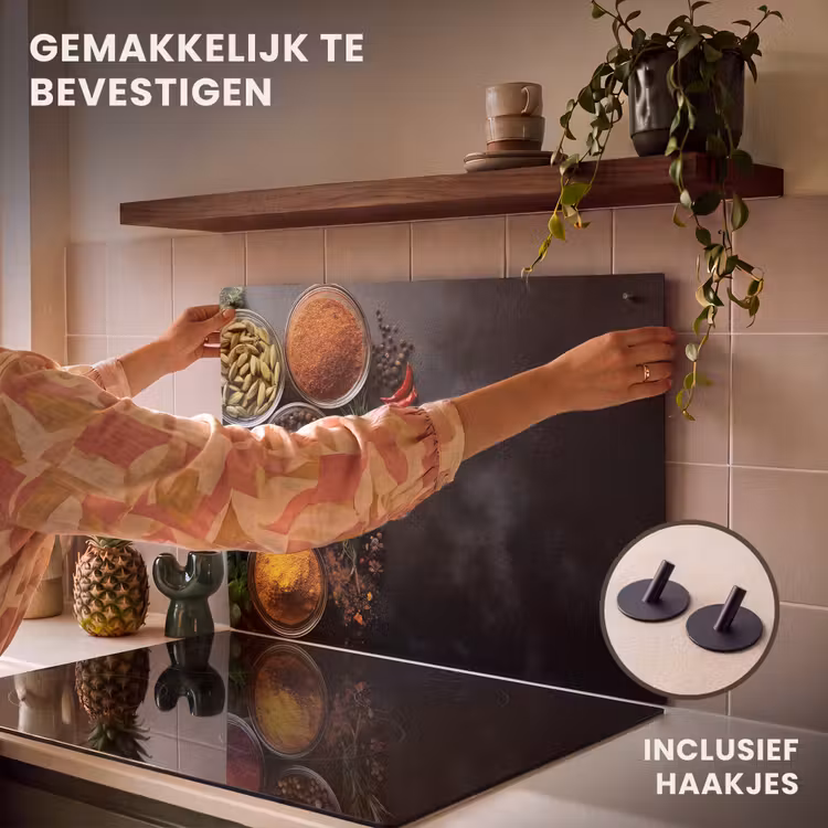 Inductie beschermer en spatscherm (2in1) - Glazen - Bakjes - Blaadjes - Kruiden — 7