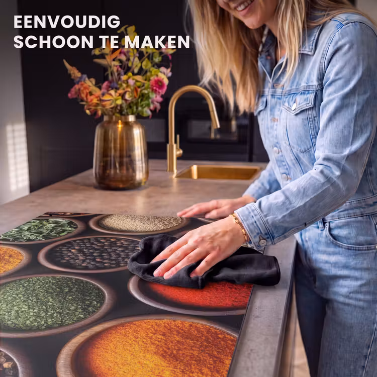 Inductie beschermer en spatscherm (2in1) - Bakjes - Hout - Kruiden - Kleurrijk — 5
