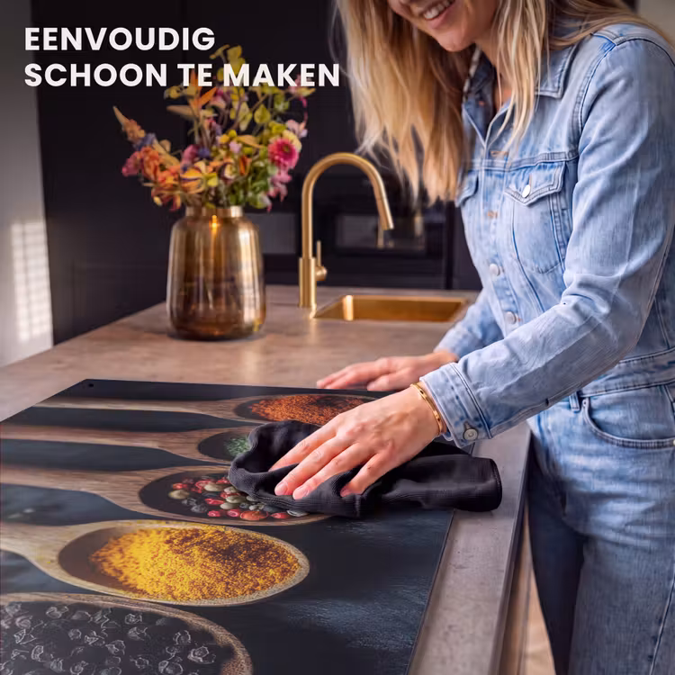Inductie beschermer en spatscherm (2in1) - Houten - Lepels - Specerijen - Kruiden — 5