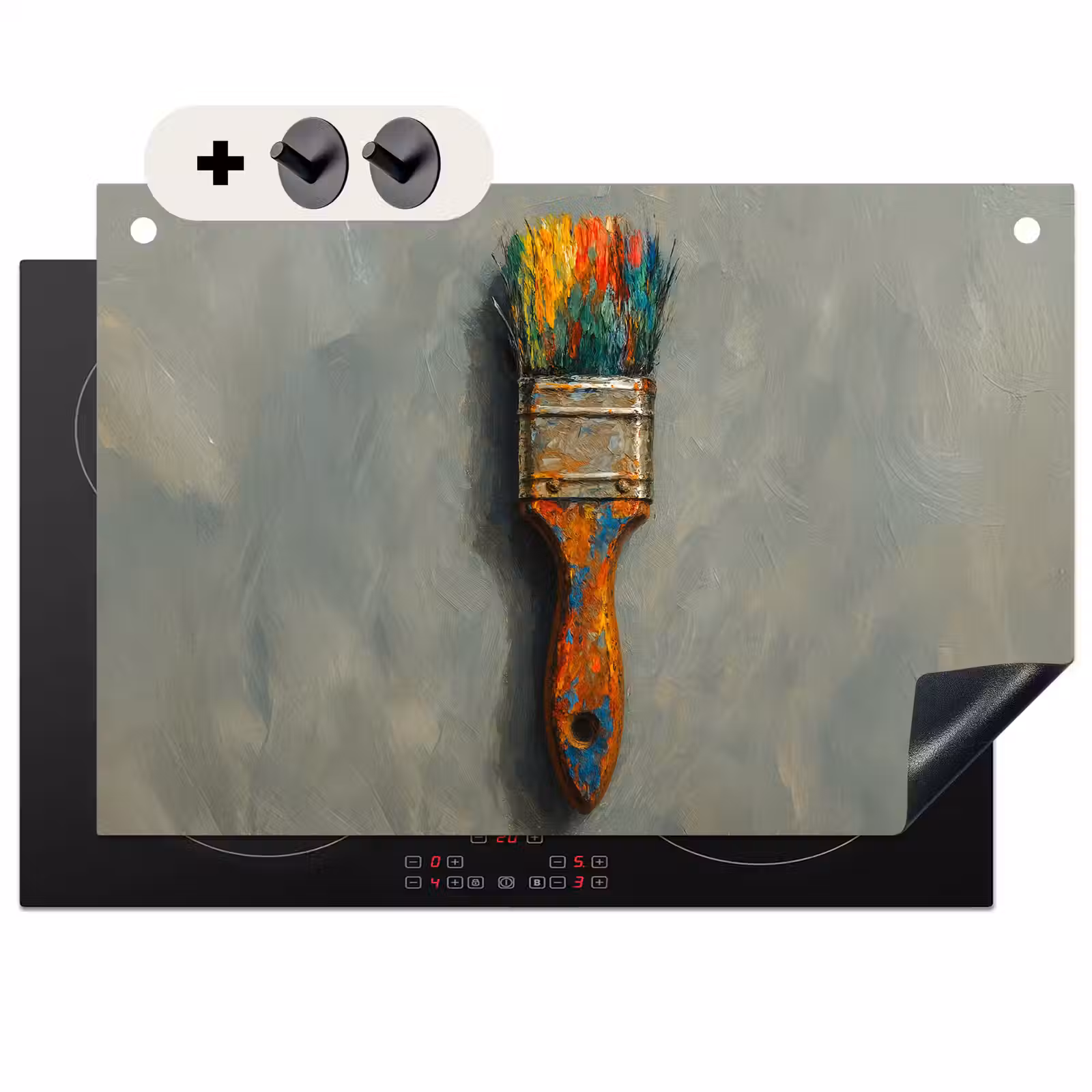 Inductie beschermer en spatscherm (2in1) - Verf - Kwast - Schilderij — 1