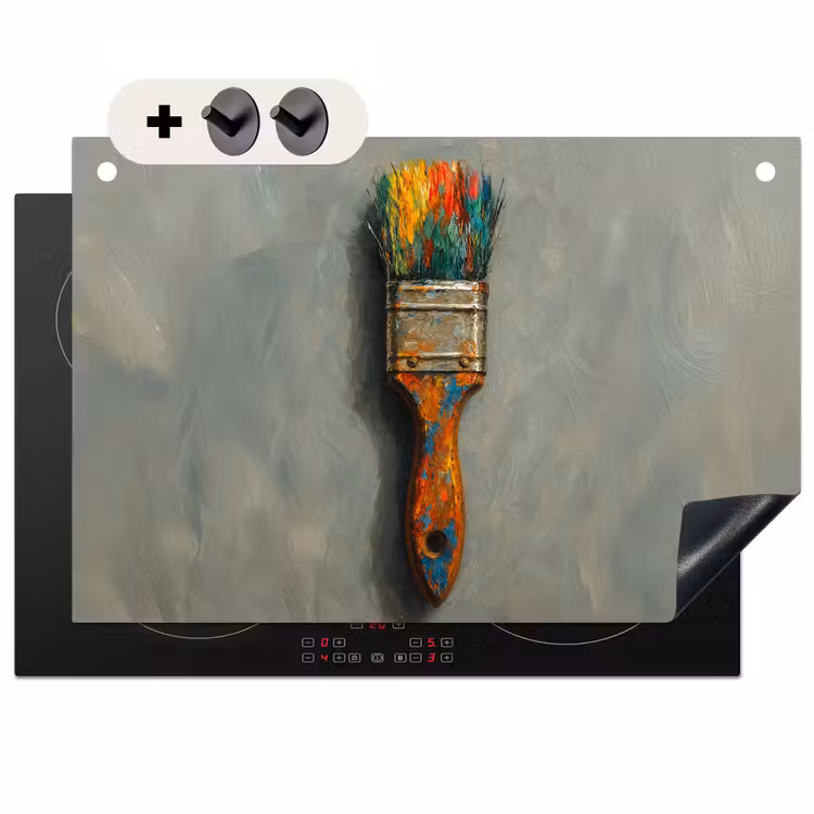Inductie beschermer en spatscherm (2in1) - Verf - Kwast - Schilderij — 1