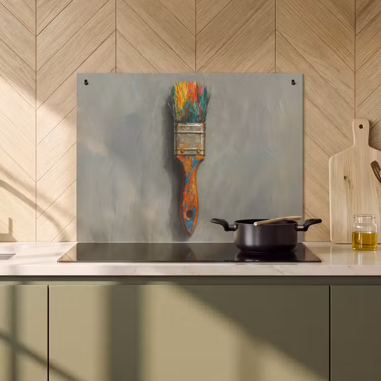 Inductie beschermer en spatscherm (2in1) - Verf - Kwast - Schilderij — 2