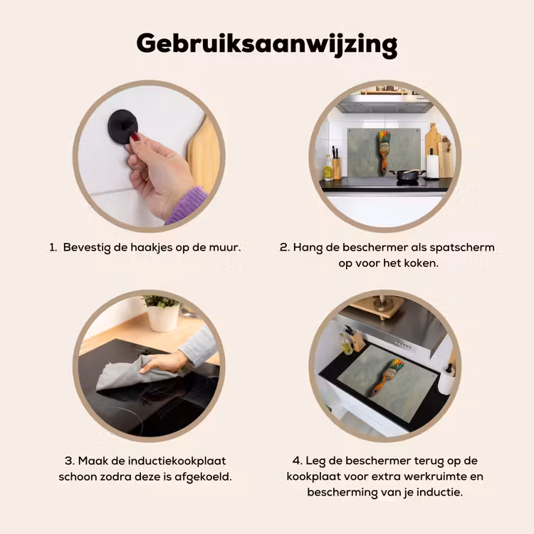 Inductie beschermer en spatscherm (2in1) - Verf - Kwast - Schilderij — 6