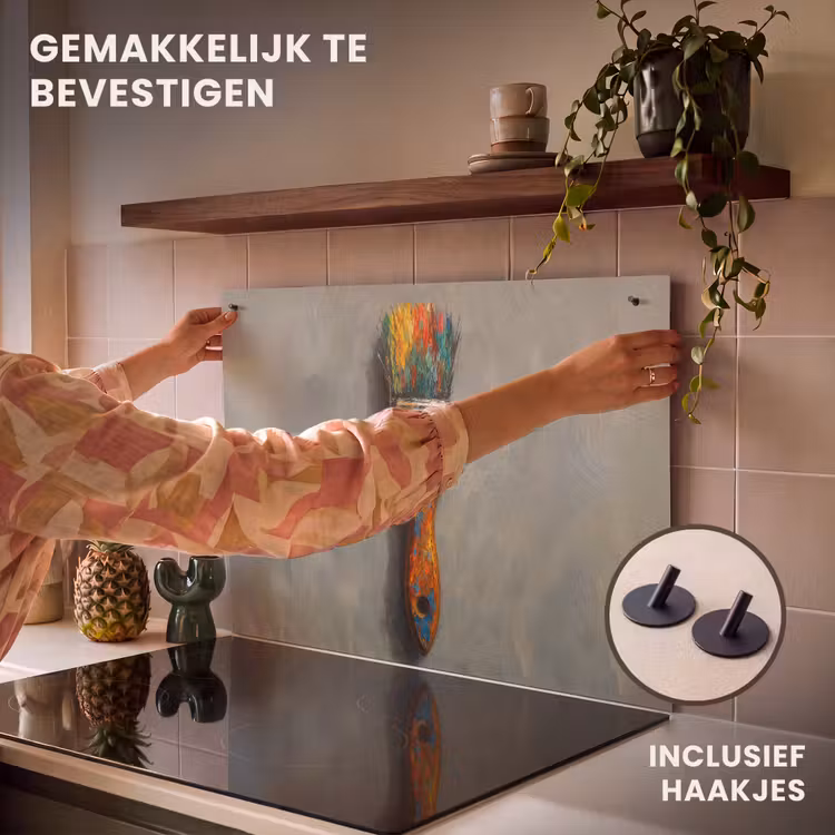 Inductie beschermer en spatscherm (2in1) - Verf - Kwast - Schilderij — 7