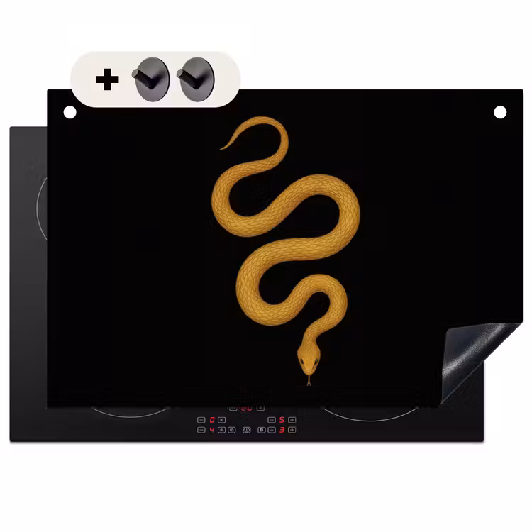 Inductie beschermer en spatscherm (2in1) - Slang - Minimalistisch - Goud — 1