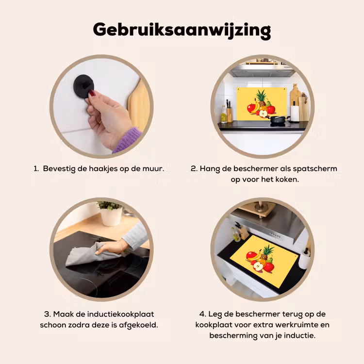 Inductie beschermer en spatscherm (2in1) - Fruit - Illustratie - Kleurrijk — 6