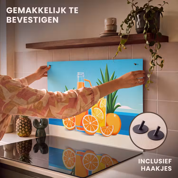 Inductie beschermer en spatscherm (2in1) - Sinaasappels - Ijsblokjes - Zee - Illustratie — 7