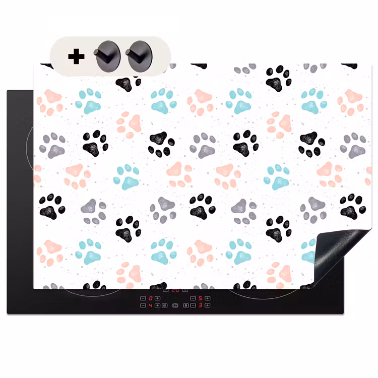 Inductie beschermer en spatscherm (2in1) - Paw - Pattern - Color — 1
