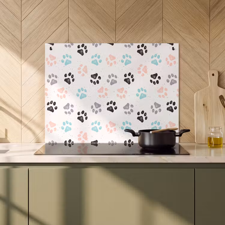 Inductie beschermer en spatscherm (2in1) - Paw - Pattern - Color — 2