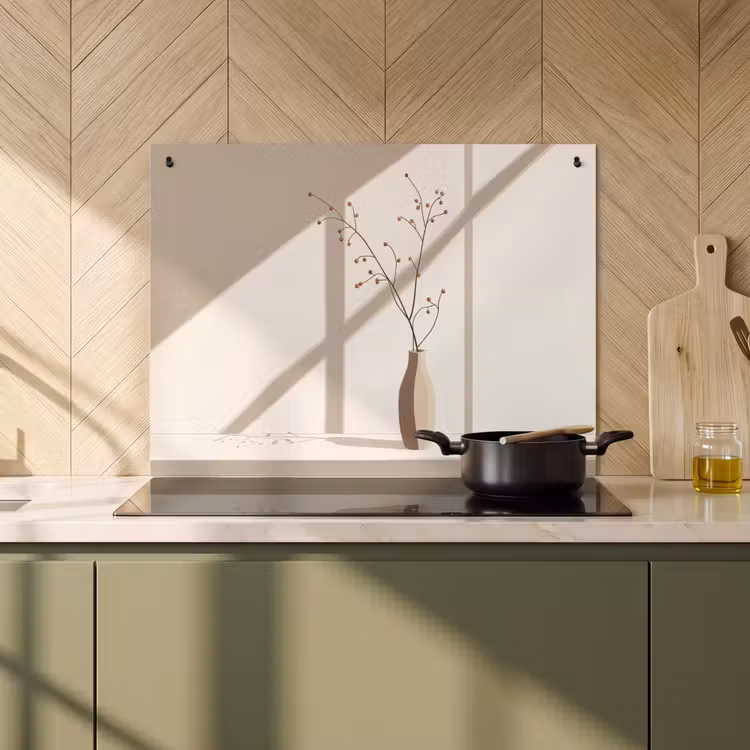 Inductie beschermer en spatscherm (2in1) - Vaas - Takken - Bessen - Minimalistisch — 2