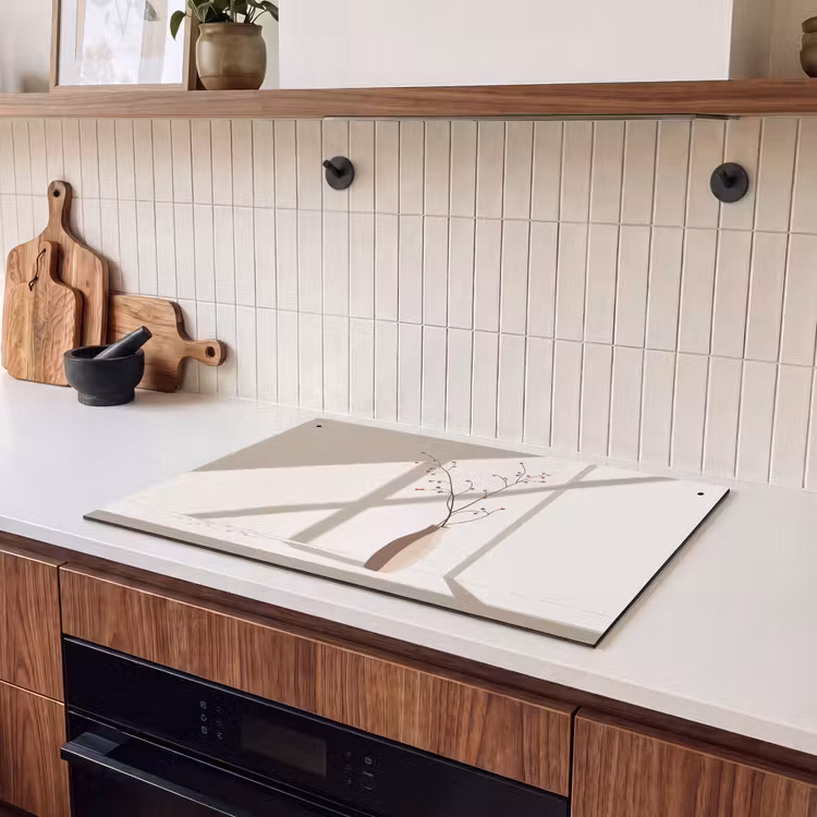 Inductie beschermer en spatscherm (2in1) - Vaas - Takken - Bessen - Minimalistisch — 3