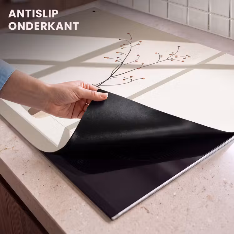 Inductie beschermer en spatscherm (2in1) - Vaas - Takken - Bessen - Minimalistisch — 4