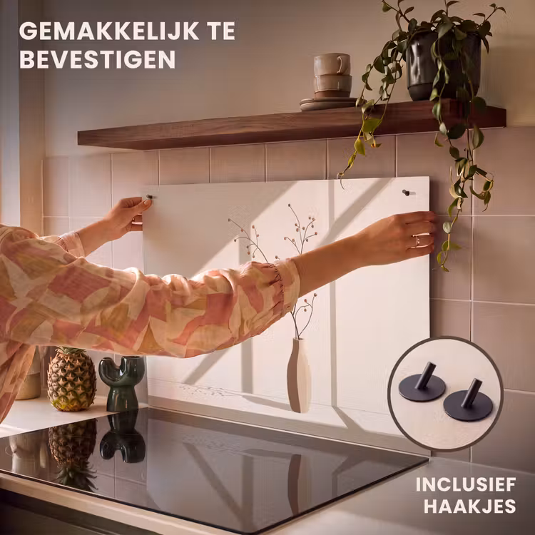 Inductie beschermer en spatscherm (2in1) - Vaas - Takken - Bessen - Minimalistisch — 7