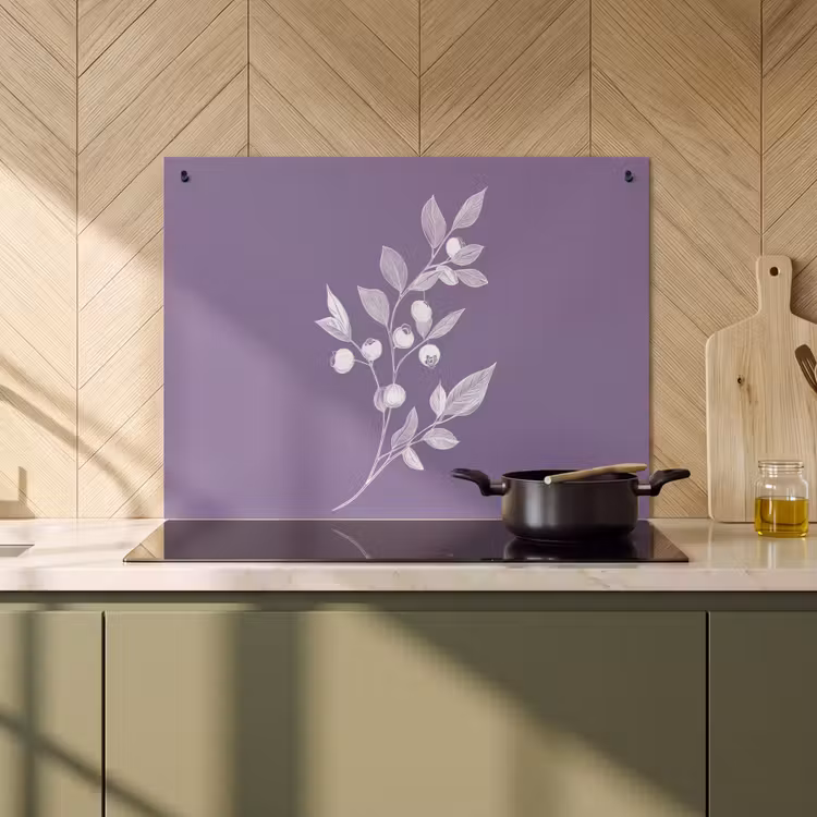 Inductie beschermer en spatscherm (2in1) - Tak - Sierlijk - Bladeren - Minimalistisch — 2
