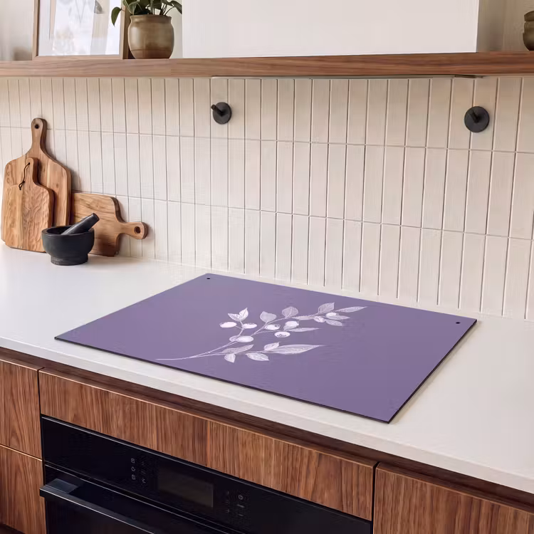 Inductie beschermer en spatscherm (2in1) - Tak - Sierlijk - Bladeren - Minimalistisch — 3