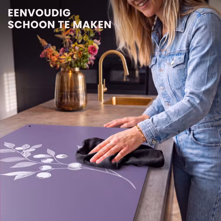 Inductie beschermer en spatscherm (2in1) - Tak - Sierlijk - Bladeren - Minimalistisch — 5