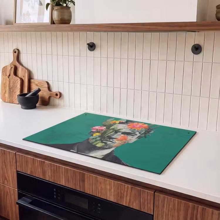 Inductie beschermer en spatscherm (2in1) - Man - Planten - Groen — 3