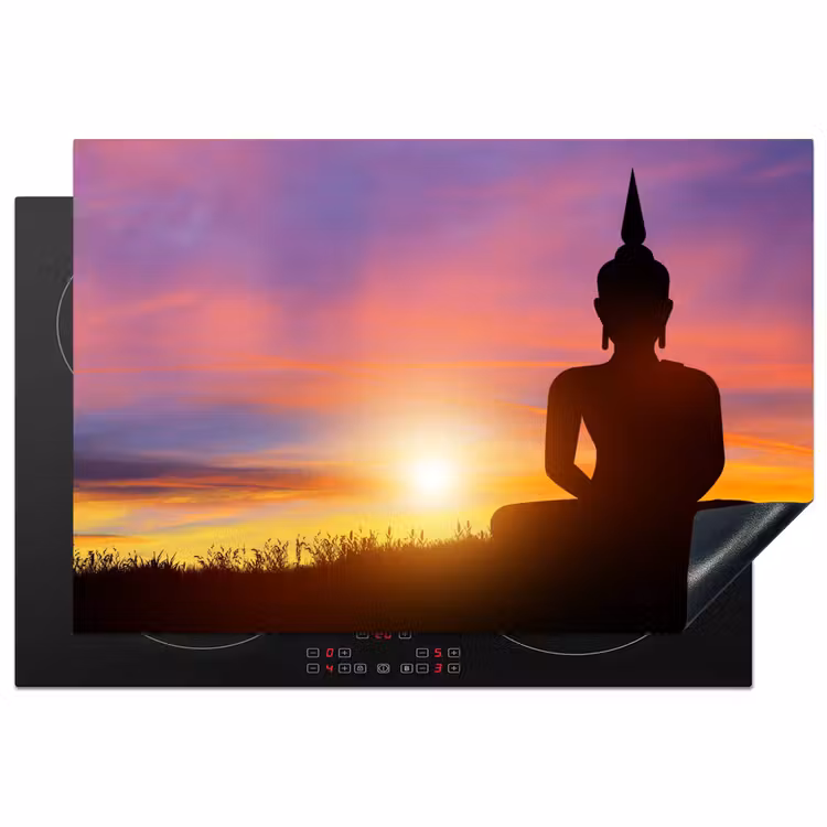 Inductie beschermer - Zonsondergang - Horizon - Boeddha beeld - Buddha - Silhouette — 1