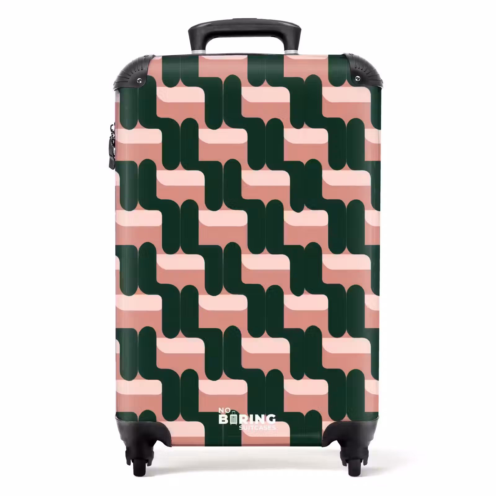 Koffer - Vlechtpatroon - Groen - Roze - Geometrisch — 1