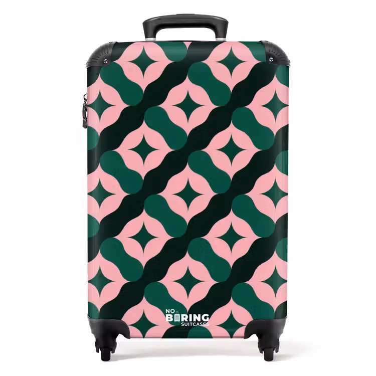 Koffer - Groen - Roze - Retro - Sterren — 1