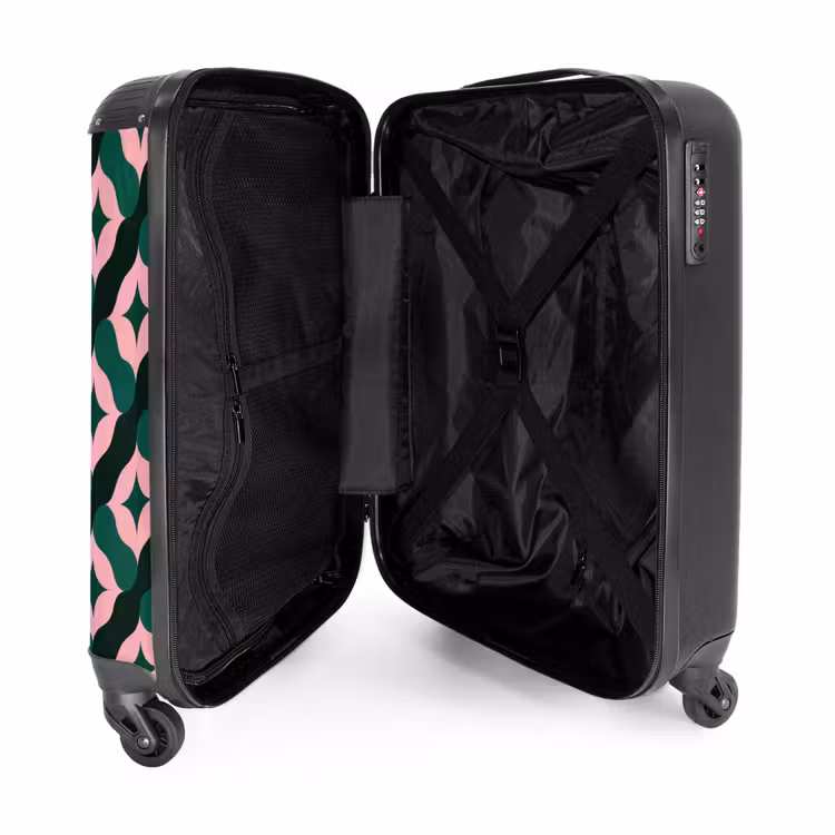 Koffer - Groen - Roze - Retro - Sterren — 4