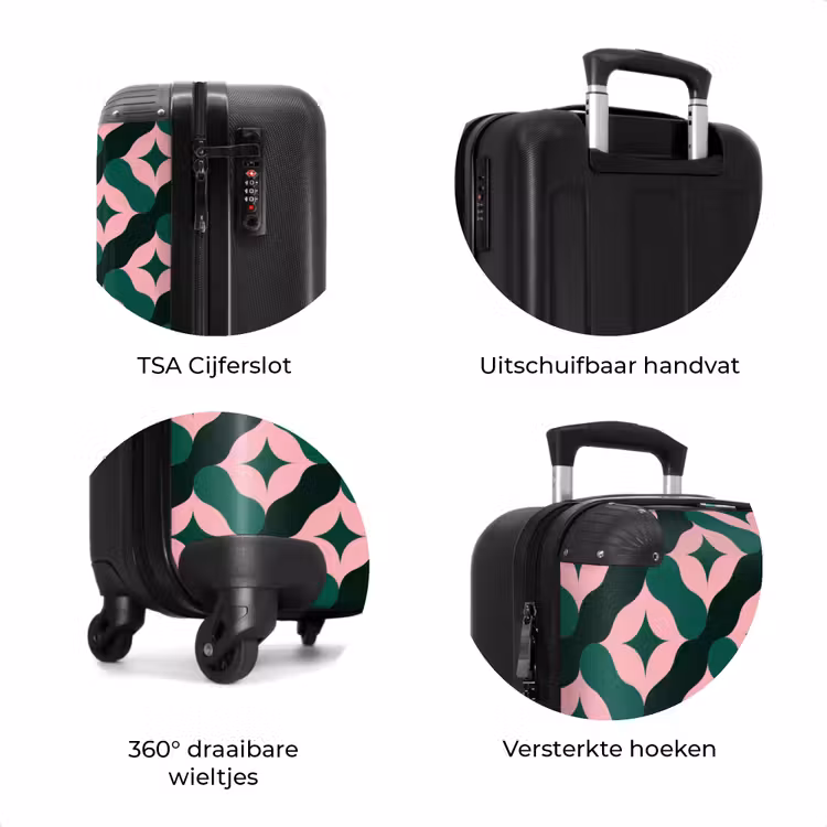Koffer - Groen - Roze - Retro - Sterren — 7