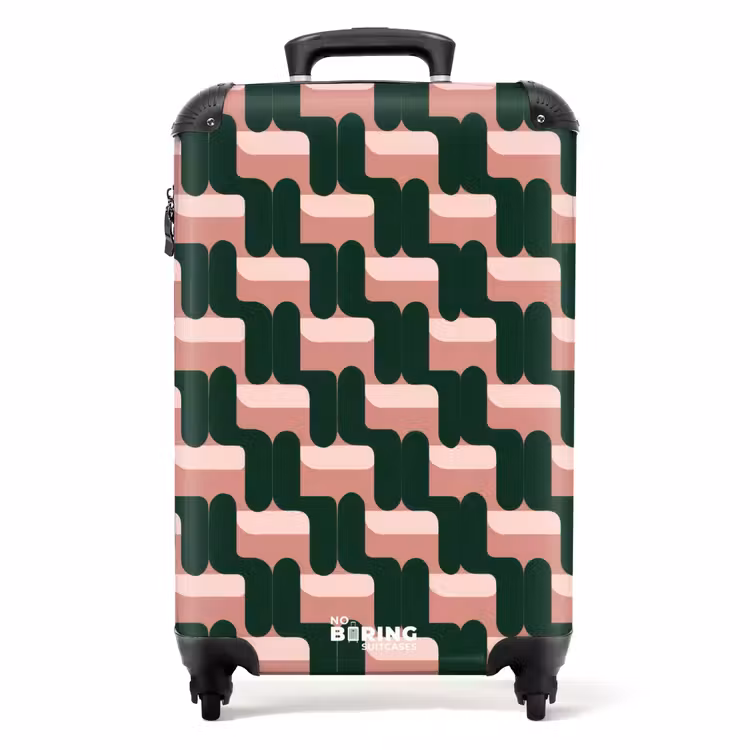 Koffer - Vlechtpatroon - Groen - Roze - Geometrisch — 1