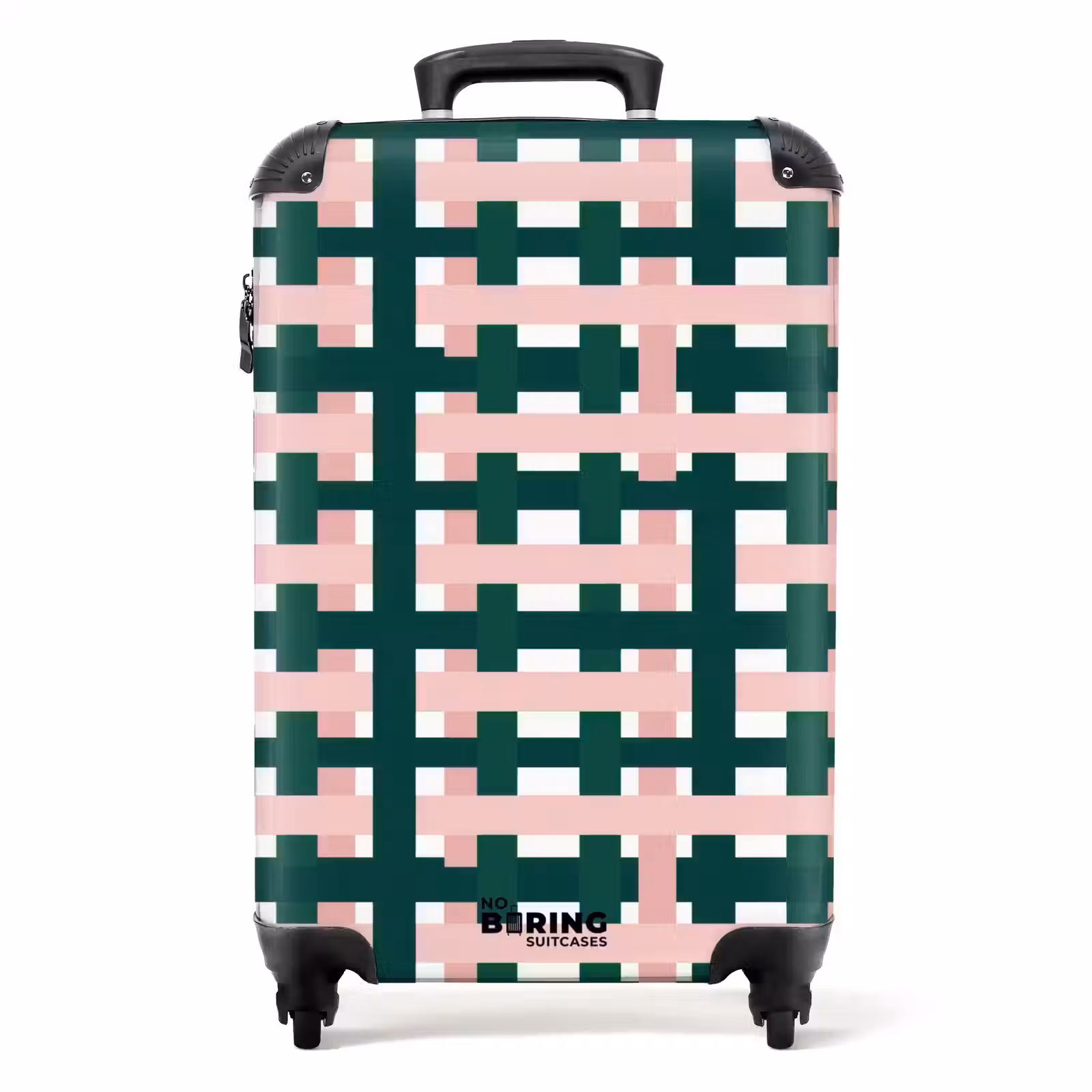 Koffer - Vlechtpatroon - Groen - Roze - Grafisch — 1