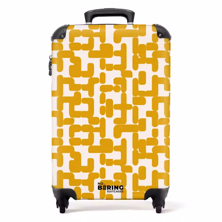Koffer - Geel - Beige - Patroon — 1